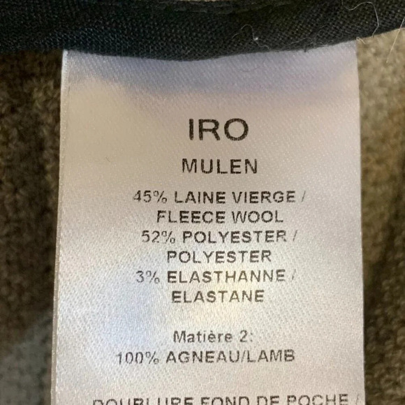 Iro Women's Mullen‎ Combo Rib Knit Leather Sleeve Moto Jacket Size 42/XL - Picture 10 of 13